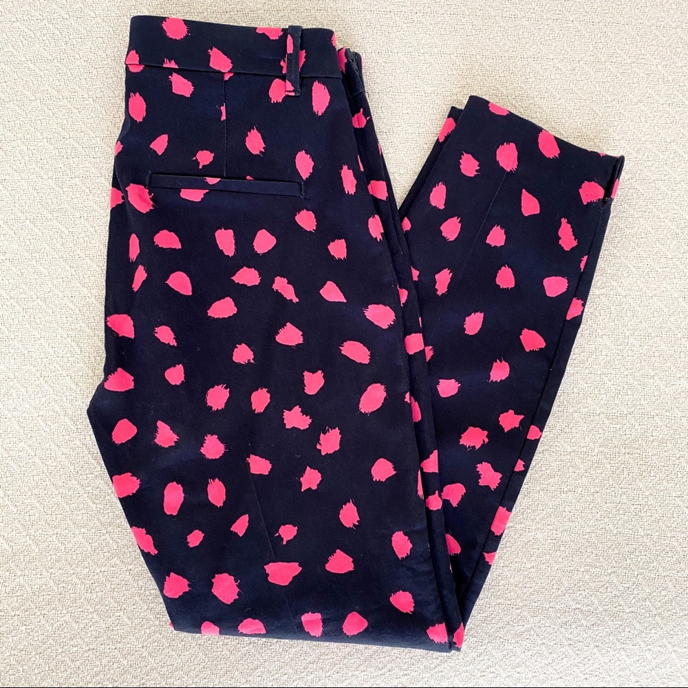 H&M Skinny Dress Pants - Navy with Pink Pattern